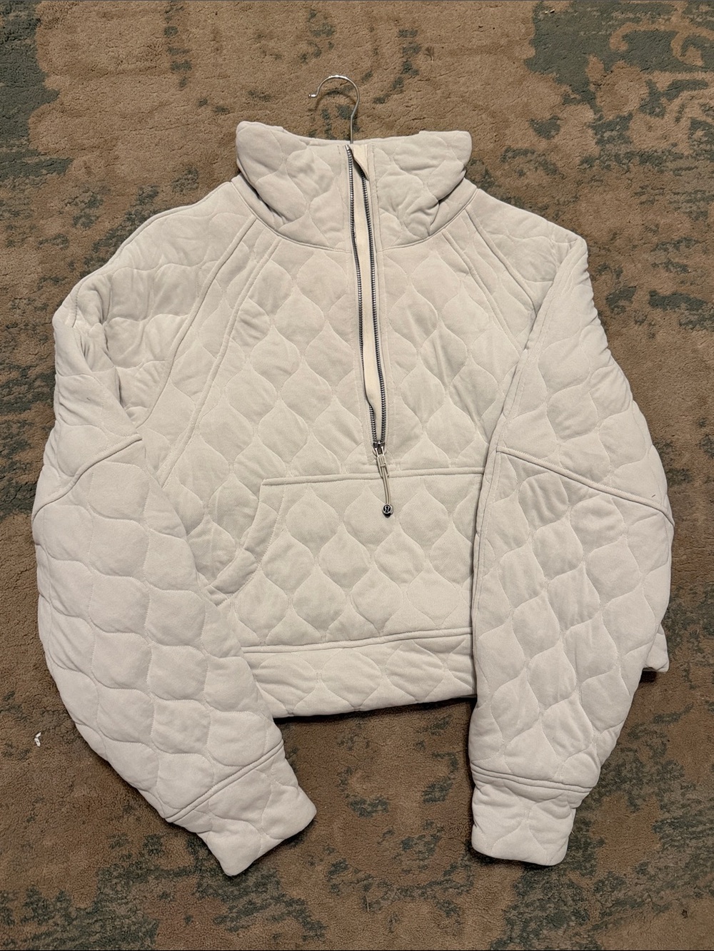 lululemon athletica Quilted Half-Zip Pullover in Off-White